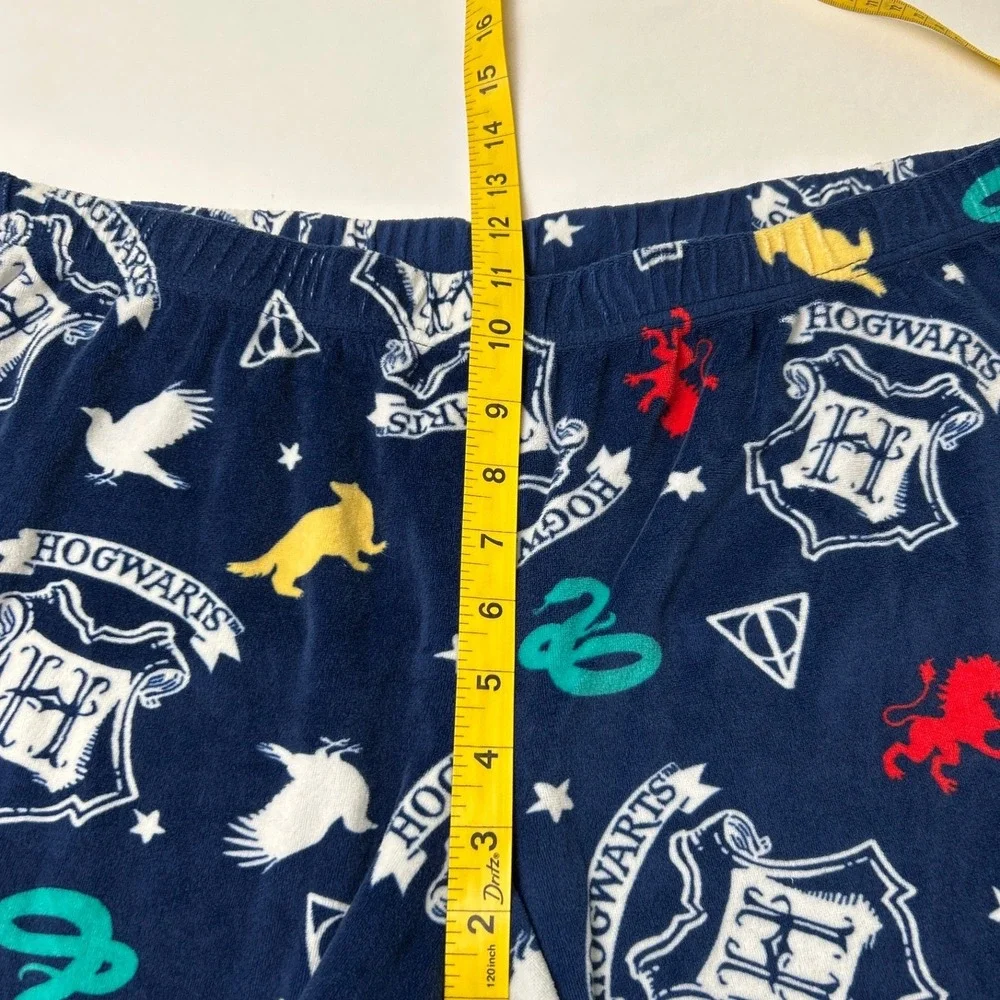 Harry Potter Girls XL 16-18 Winter White Sherpa Hogwarts Pajama Set Navy Blue